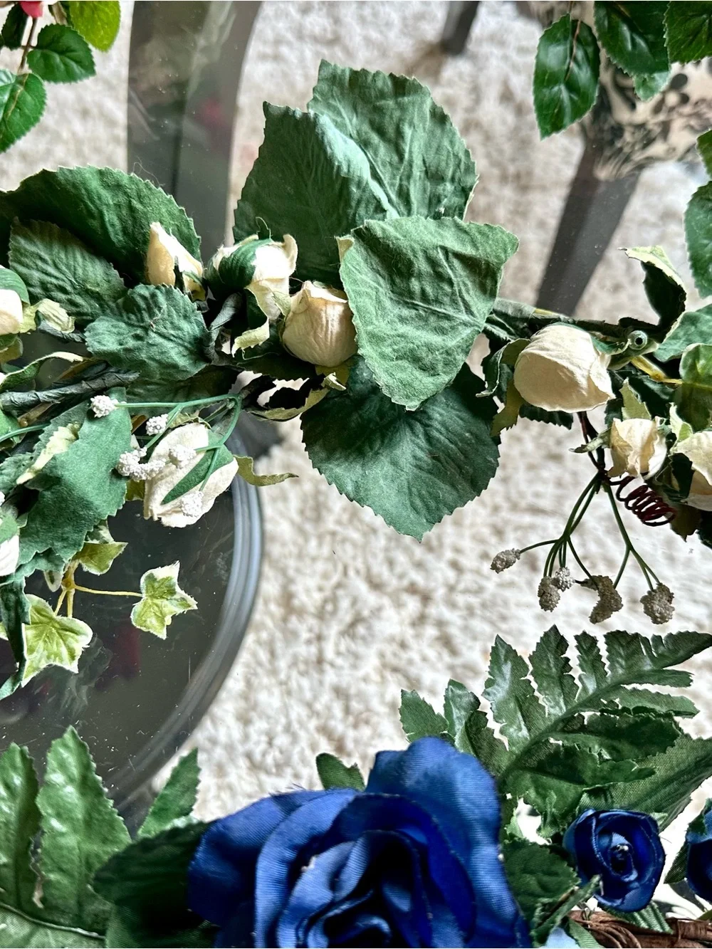 3- Silk Swags 1-Blue 2- pink 3- white Floral Greenery